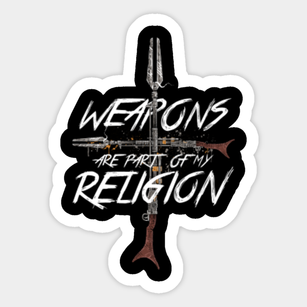 Weapons of faith Mandalorian Sticker TeePublic